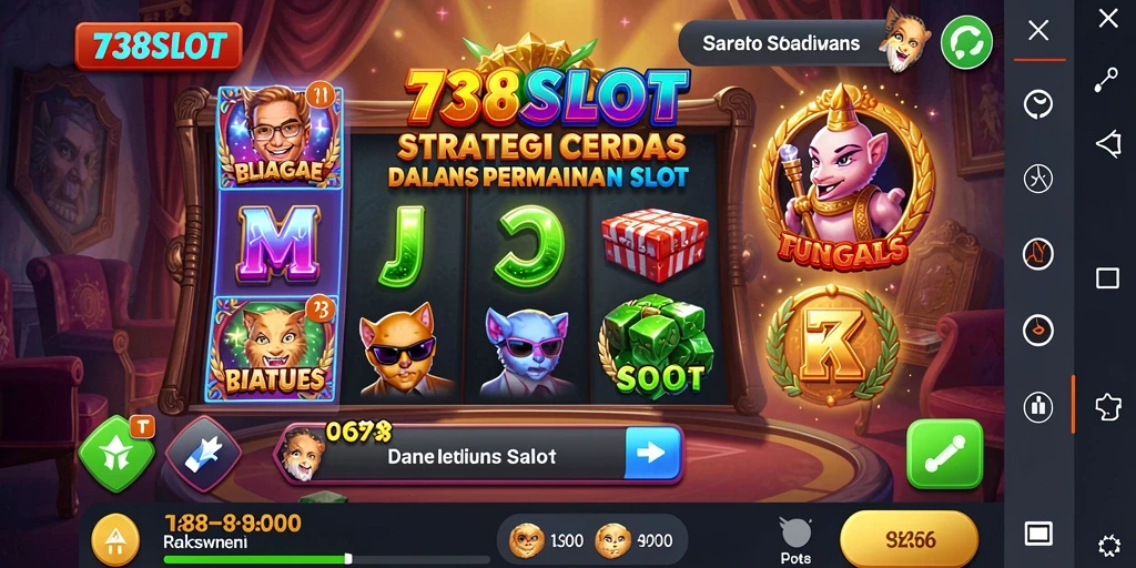 Screenshot 738SLOT menunjukkan gameplay yang mendebarkan dan strategi dalam tindakan.