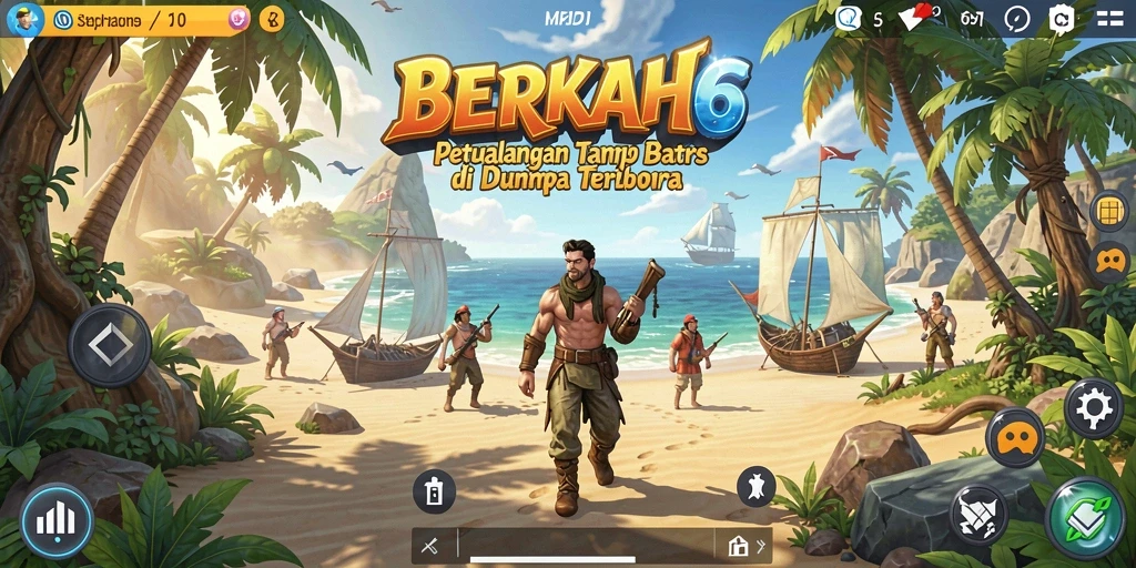 Screenshot gameplay menunjukkan eksplorasi indah dalam dunia terbuka.