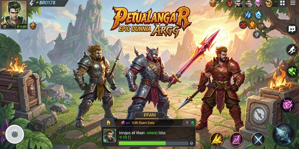 Tangkapan layar menampilkan aksi pertempuran seru dalam game ARPG.