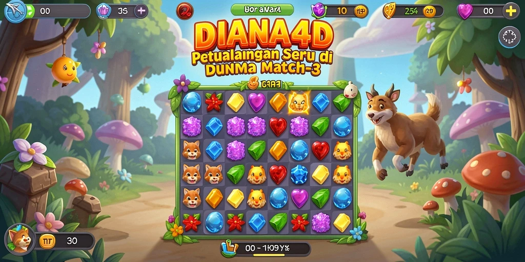 Tangkapan layar menampilkan gameplay seru DIANA4D yang penuh tantangan Match-3.