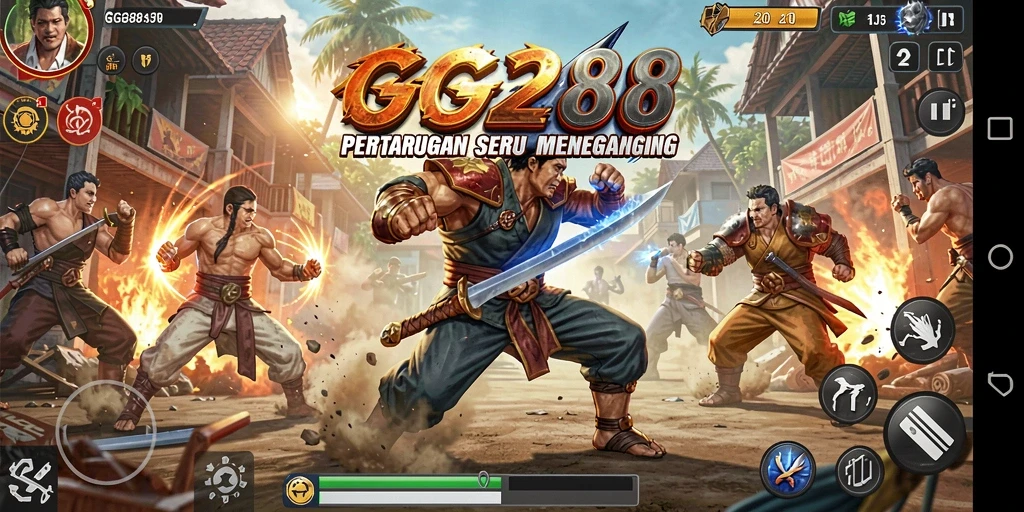 Screenshot menunjukkan aksi pertarungan mendebarkan di GG288.