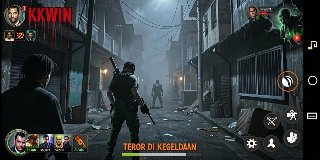 Gameplay menegangkan KKWIN dengan suasana Horror yang mendalam.