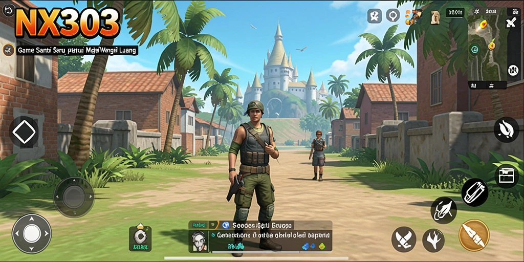 Tangkapan layar menunjukkan gameplay santai NX303 yang penuh warna.