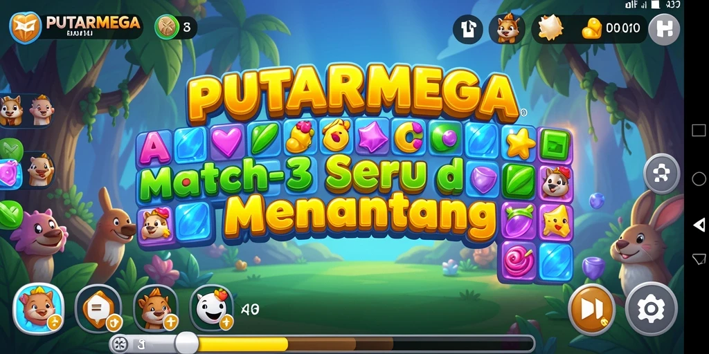 Screenshot PUTARMEGA menampilkan gameplay seru dan berwarna-warni.